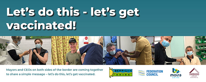 A  web banner saying "Let's get Vaccinated"