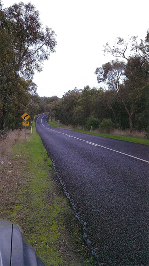 Darraweit Road before it was resealed